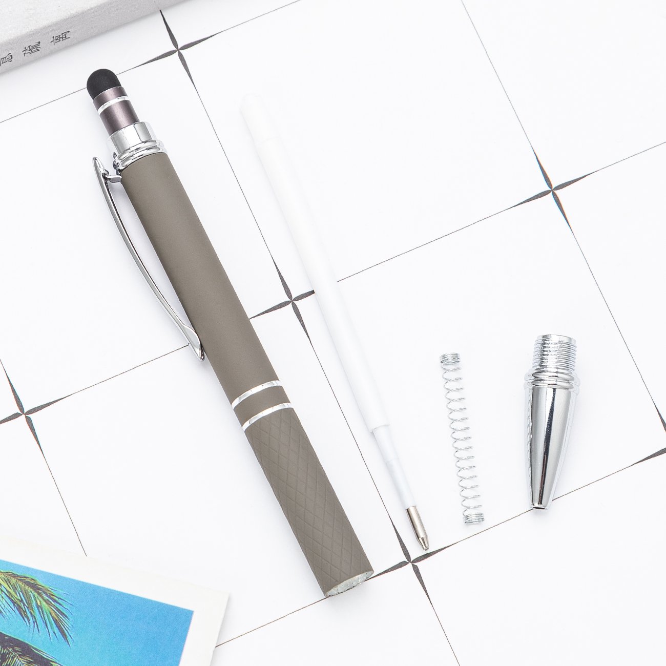 Matel Ballpoint Stylus Pen With Soft Rubber Touch Screens Cheap Customized Logo For Mobile Phone Ball pen with logos