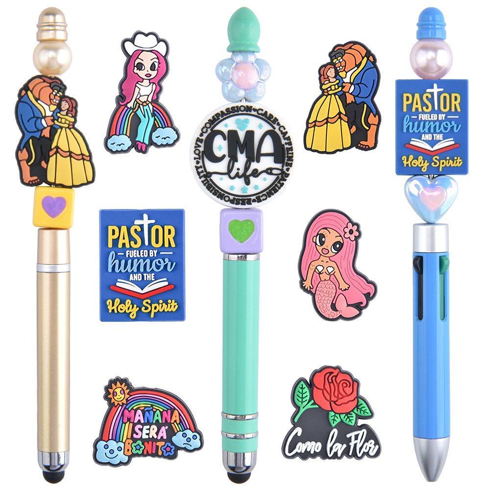 wholesale silicone FERXXO Bead Pens Decorative mermaid bead Pens Gift diy Charms Ballpoint Pens