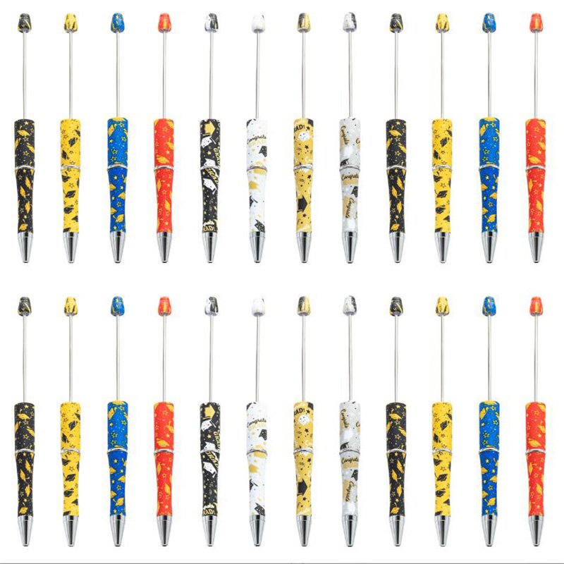 Senior Day graduation season Office School Supplier Colorful Plastic Acrylic Beadable Ball Pen Bead Pens