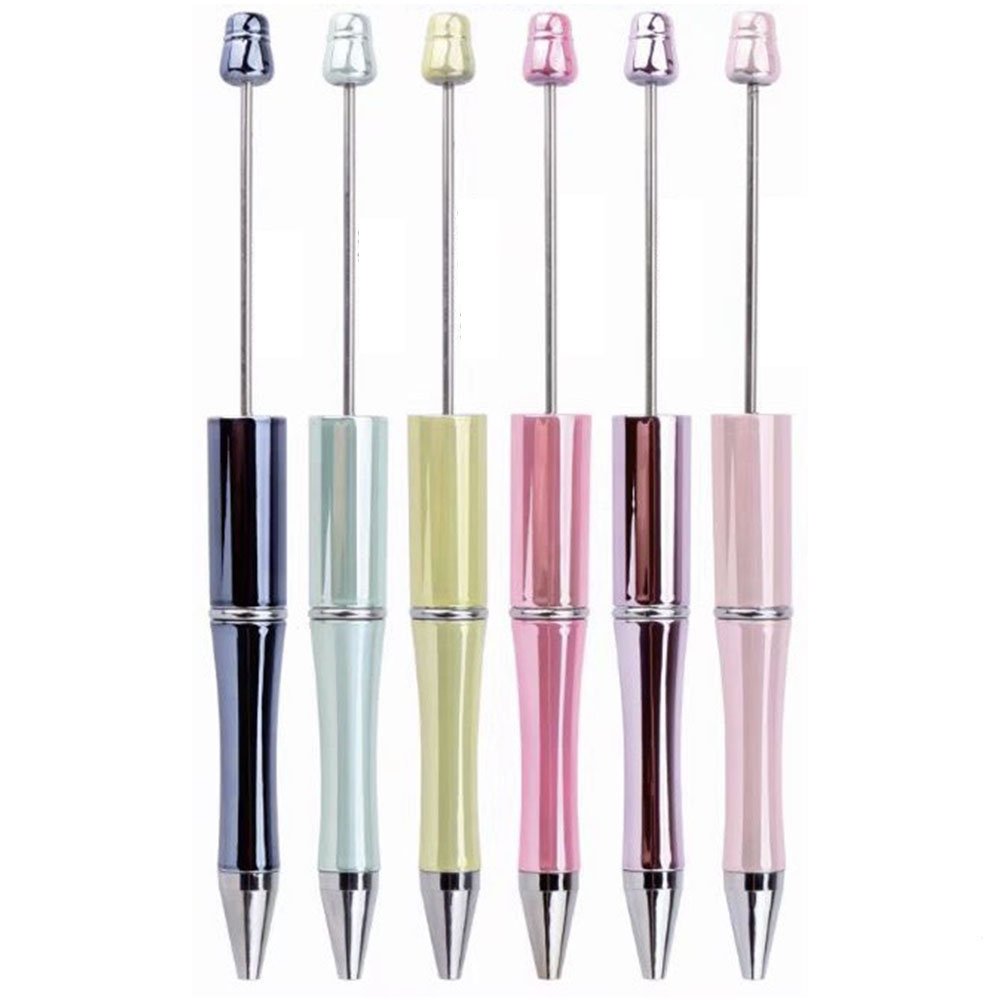 Wholesale Diy Beaded Pens New Shiny Colors School Office Writing Supplies Stationery Wedding Gift Plastic Ballpoint Beaded Pen