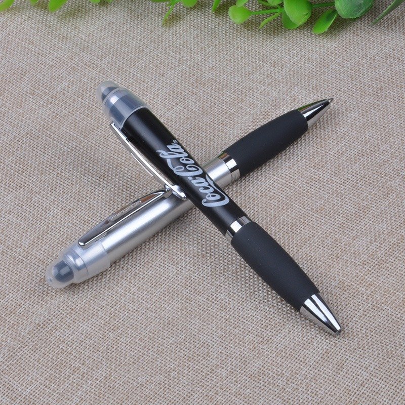Creative LED touch screen ballpoint pen, school stationery supplies, customized logo, plastic rotating laser luminous pen