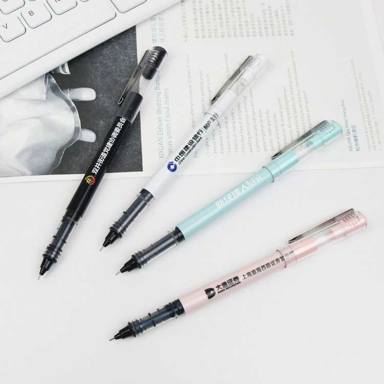 Promotional wholesale Direct liquid gel pen office learning stationery gel pen needle tube 0.5mm advertising custom logo pen