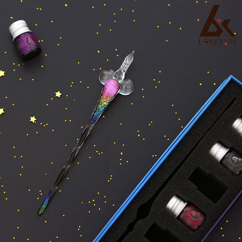 Creative Gift student gift box gold powder color glass pen dipping pen