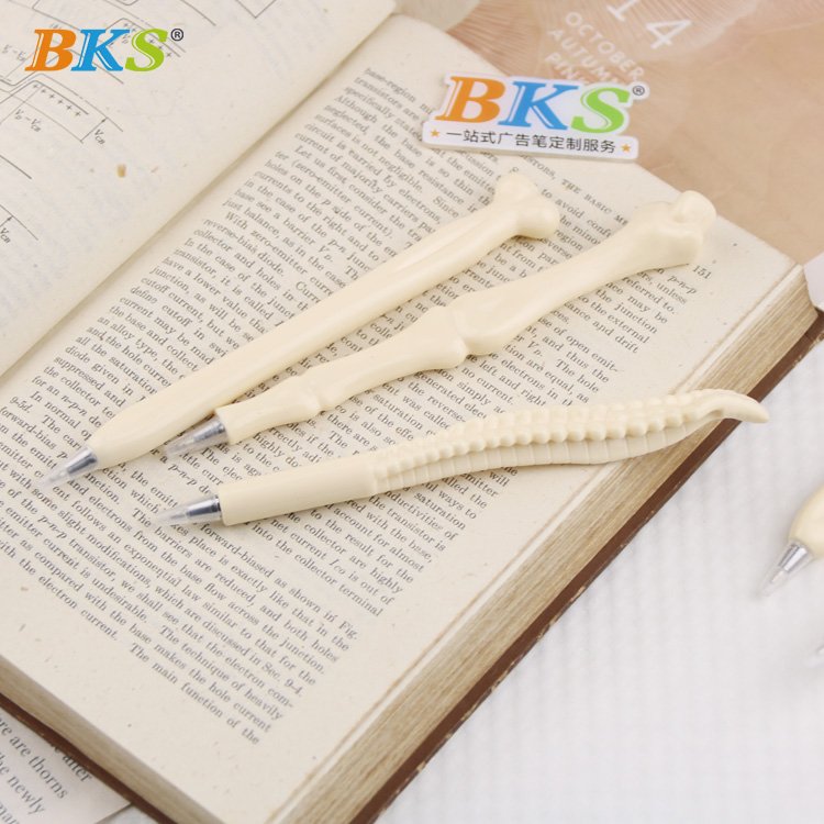 Customized Logo Ballpoint Pen Novel Promotion Animal-Shaped Bone Plastic Banner Pen for Students and Medical Professionals