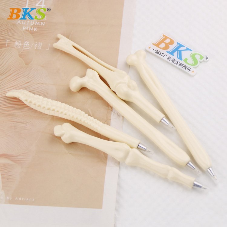 Customized Logo Ballpoint Pen Novel Promotion Animal-Shaped Bone Plastic Banner Pen for Students and Medical Professionals