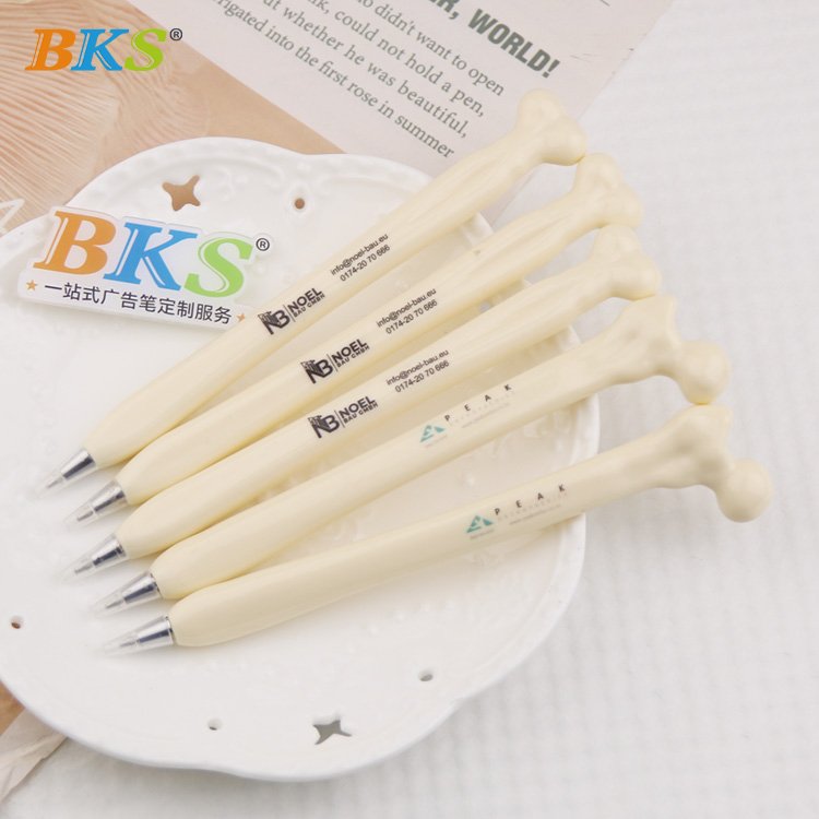 Customized Logo Ballpoint Pen Novel Promotion Animal-Shaped Bone Plastic Banner Pen for Students and Medical Professionals