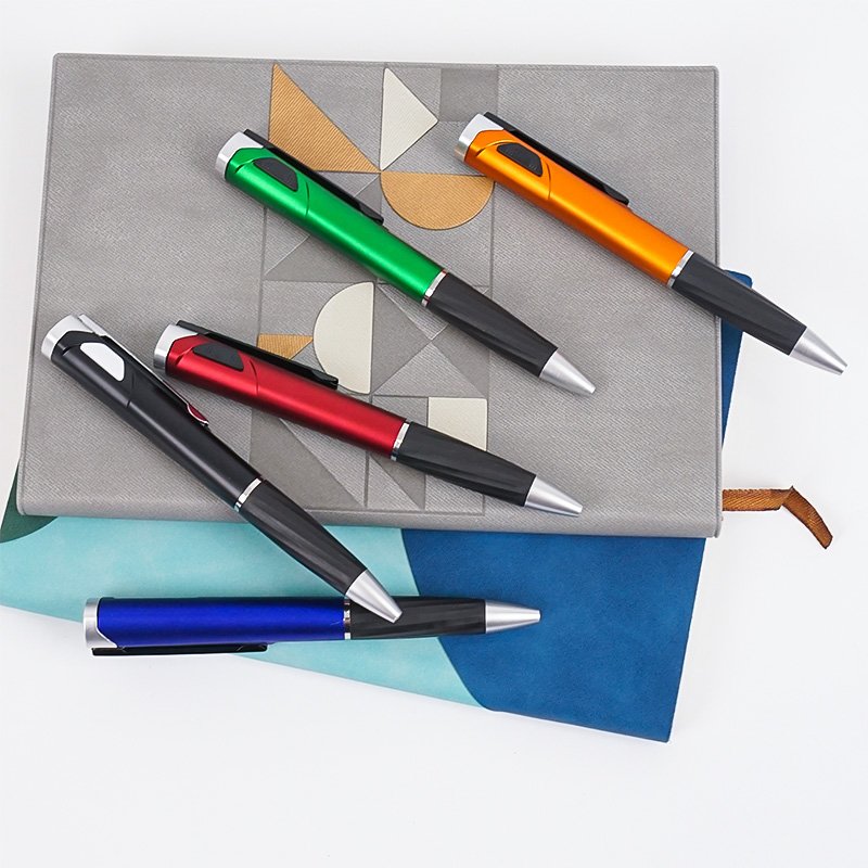 Wholesale Cheap Custom Logo Multi Function Led Light Up Popular Logo Promotional Engraved Custom Logo Ballpoint Pen