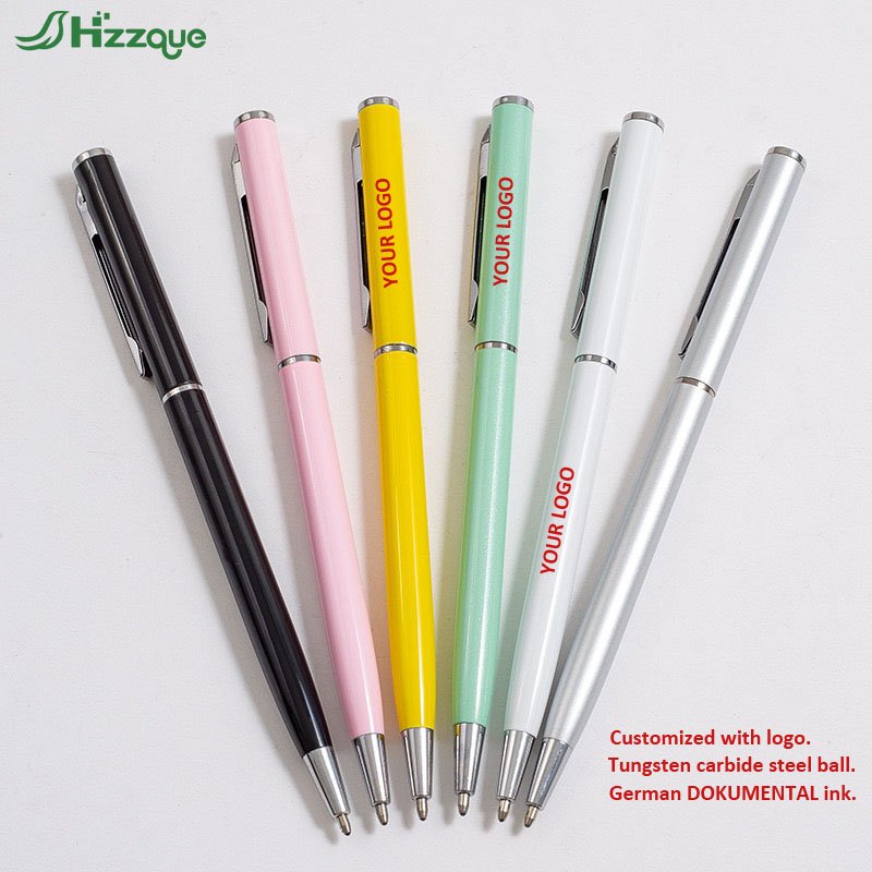 High Quality 1mm Black Ink Click Advertising Metal Ballpoint Pen With Custom Logo For Business Use