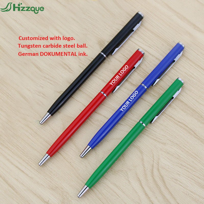 High Quality 1mm Black Ink Click Advertising Metal Ballpoint Pen With Custom Logo For Business Use