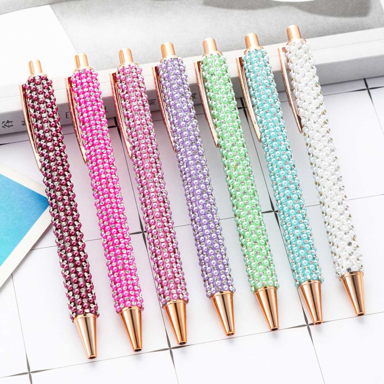 Wholesale promotion Pearl Ballpoint Pen Metal Ballpoint Pen Retro Ballpoint Pens 9 Style