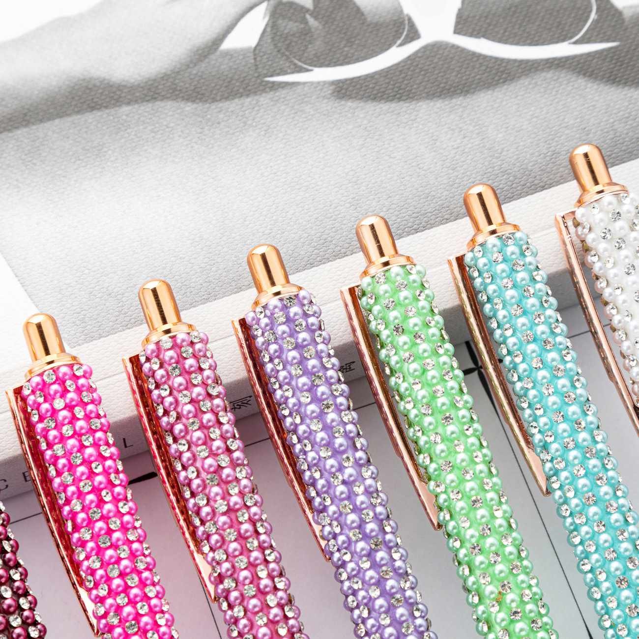 Wholesale promotion Pearl Ballpoint Pen Metal Ballpoint Pen Retro Ballpoint Pens 9 Style