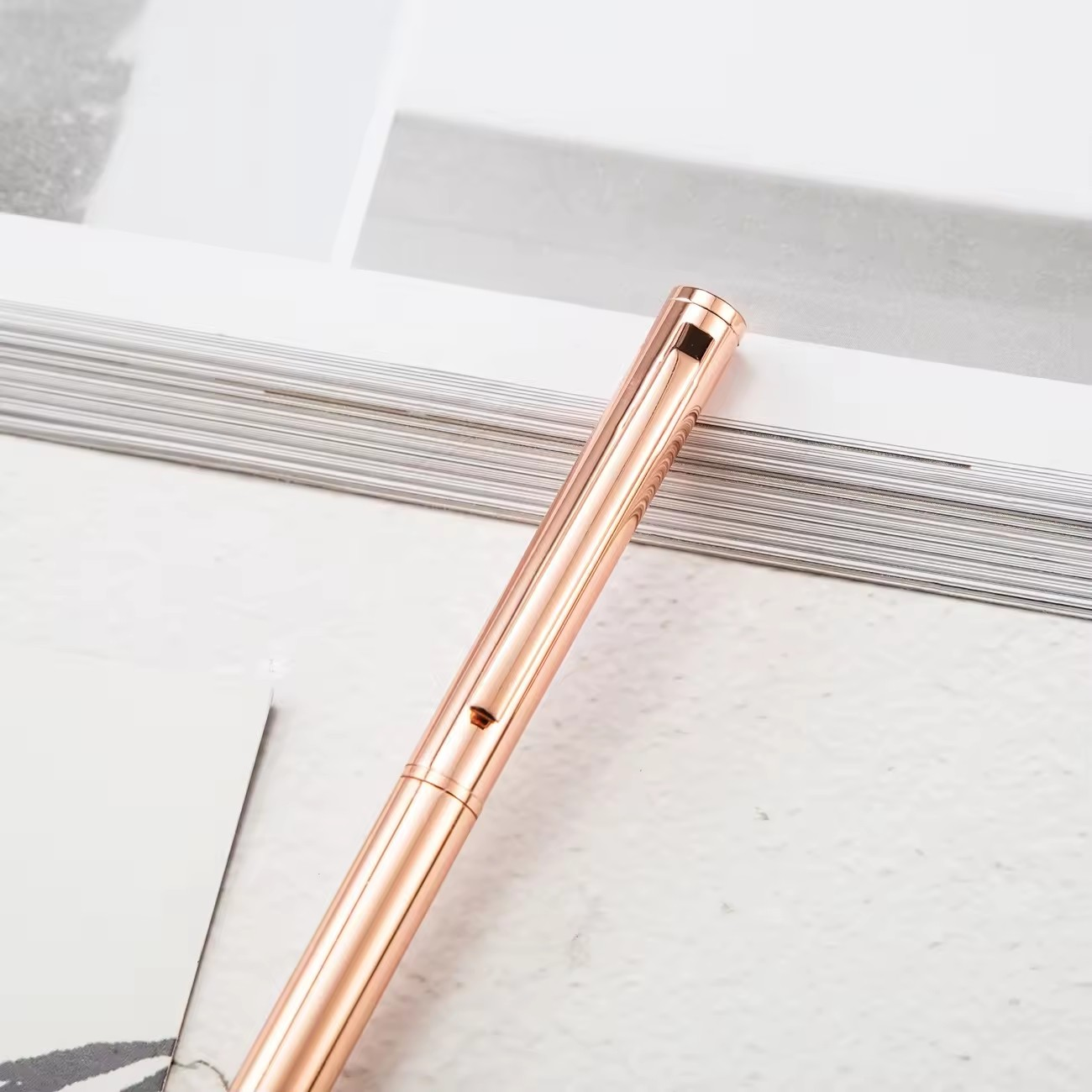 New Arrival Stationery Customized Logo Gift Pen Silver Rose Gold Color Gold Ballpoint Pen Metal Ballpoint Pen With Logo