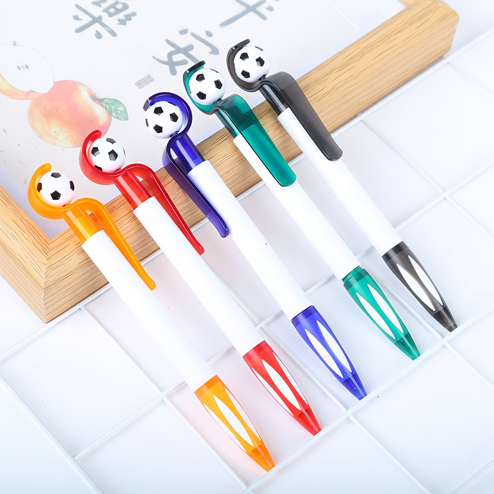 New Design Soccer Shape Custom Logo Ballpoint Pen Cute Plastic Novelty Business Black Ink School Parties Office Supplies Gift