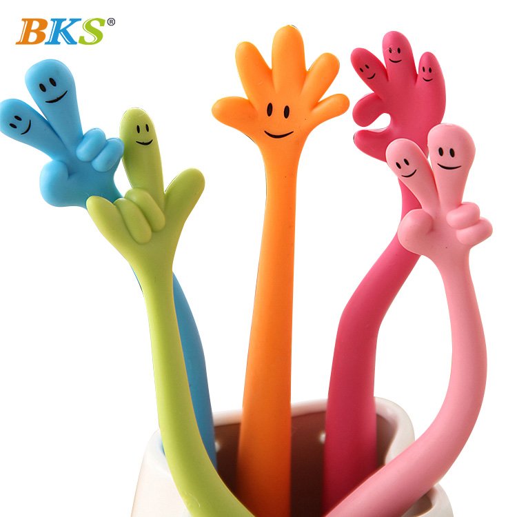 BKS Advertising Stationery Black Plastic Pen Custom Logo Gift Pen cartoon Rubber Ballpoint Pen