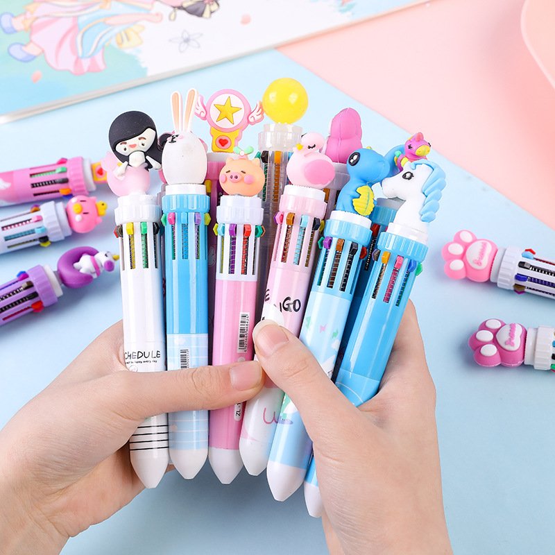 Small fresh creative cute new 10-color net red multi-functional multi-color 10-color ballpoint pen