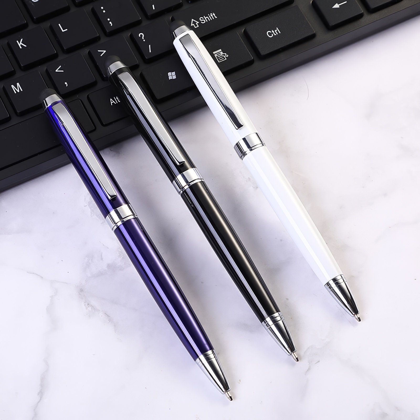 Custom Rose Golden Ballpoint Pen New Design Soft Touch with 1.0mm Writing Width Special Color for Promotions Metal Material