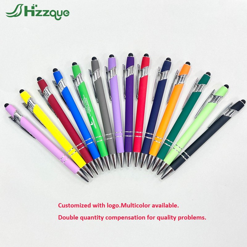 wholesale promotional pens personalized OEM custom logo stylus pens logo printed metal ballpoint pen
