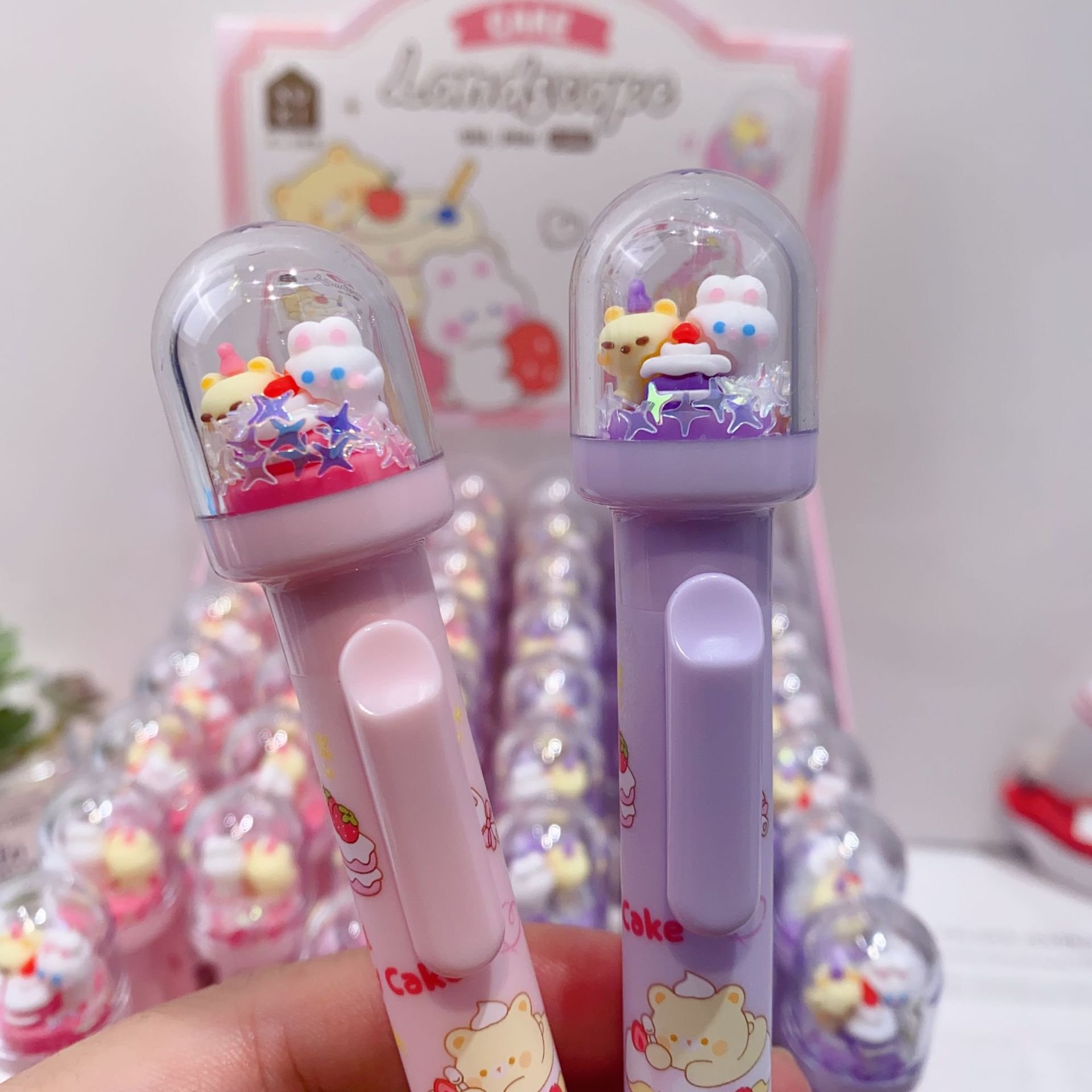 kawaii silicone ornament gel pen school stationery wholesale beautiful pen for girls kids party gift student ballpoint pen