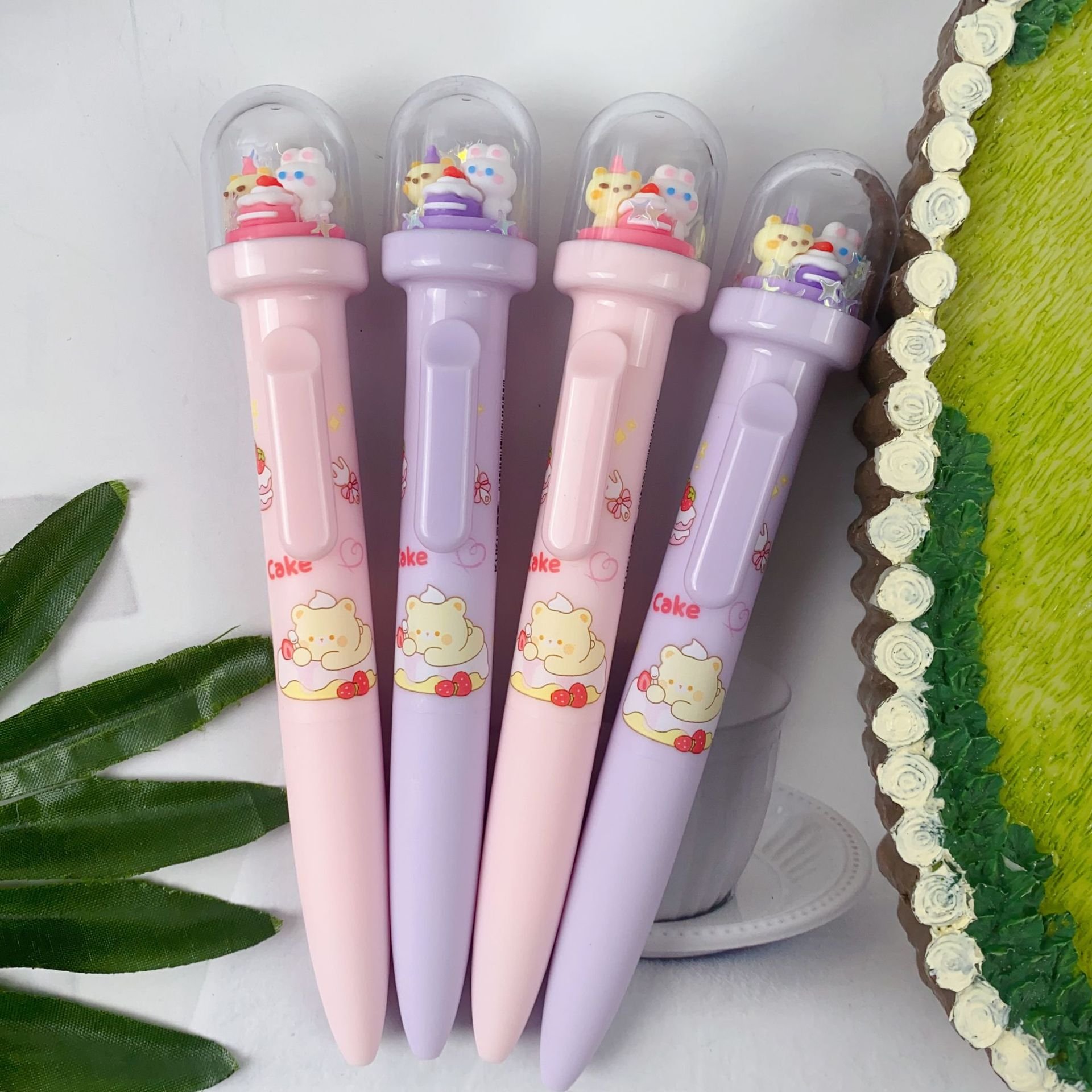 kawaii silicone ornament gel pen school stationery wholesale beautiful pen for girls kids party gift student ballpoint pen
