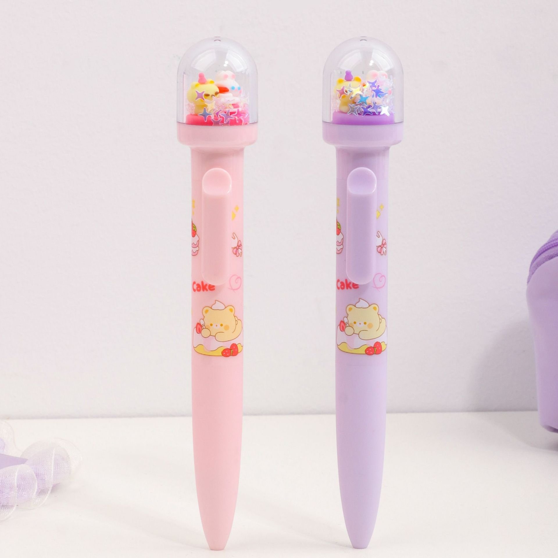 kawaii silicone ornament gel pen school stationery wholesale beautiful pen for girls kids party gift student ballpoint pen
