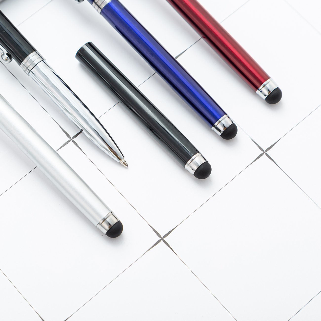 4-in-1 Stylus Pen with LED Light Soft Touch UV Medical Pen Light Multi-Function Promotional Gift for Writing with 1.0mm Width