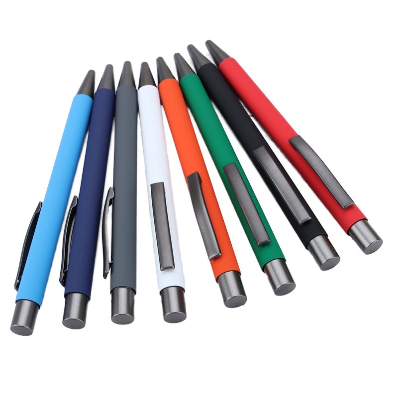 Multi-color Soft Body 1.0mm Metal Ballpoint Pen Advertising Pen Office Supplies Business Promotional Gift Pen