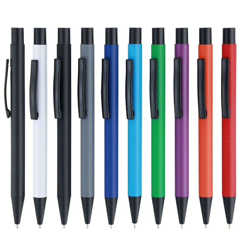 Multi-color Soft Body 1.0mm Metal Ballpoint Pen Advertising Pen Office Supplies Business Promotional Gift Pen
