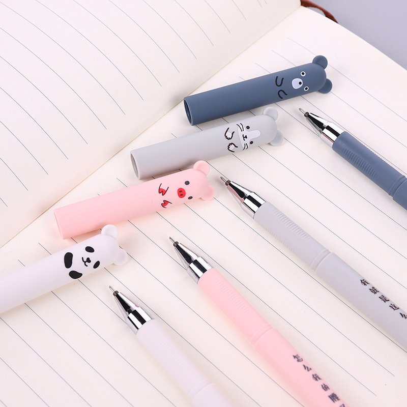 Hot selling Factory custom cartoon erasable doll toy children ballpoint pen with rubber animal creative plastic gift pen
