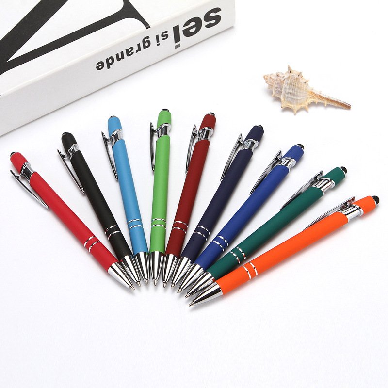 wholesale Custom logo Ballpoint metal pens Multifunction Stylus soft touch metal pen