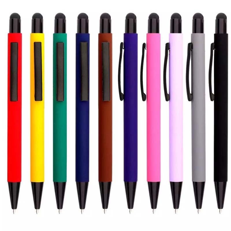 wholesale Custom logo Ballpoint metal pens Multifunction Stylus soft touch metal pen