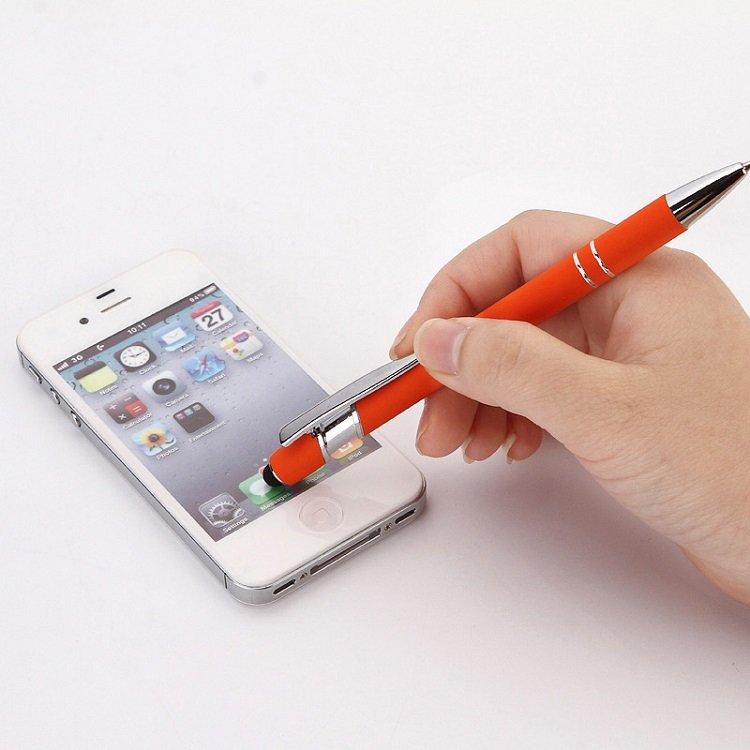 wholesale Custom logo Ballpoint metal pens Multifunction Stylus soft touch metal pen