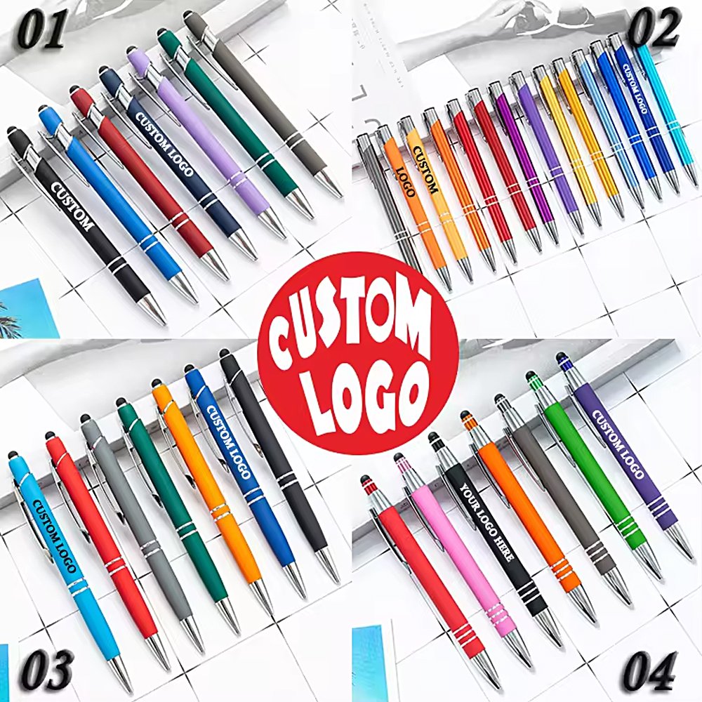 Best Printed Ballpoint Metal Pen With Stylus Customized Ball Point Pen Promotional Pen Wholesale Custom logo