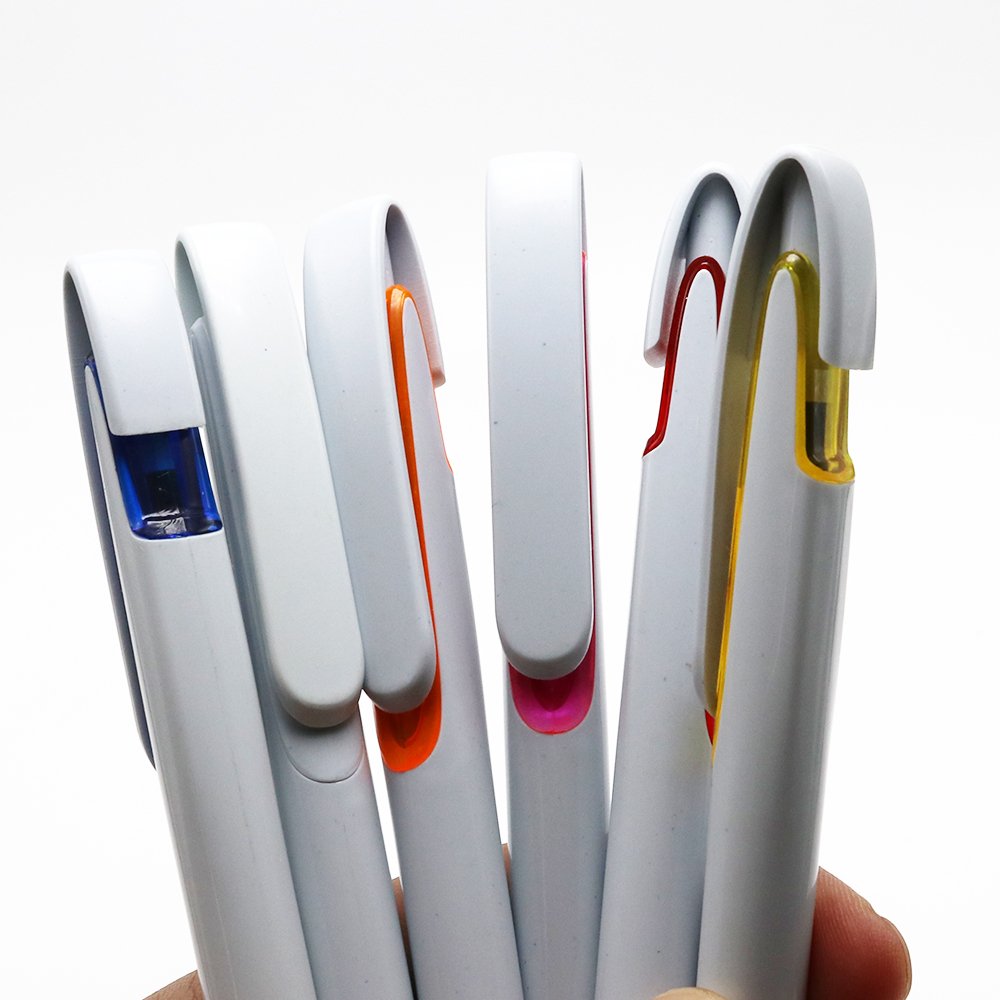 Wholesale promotional advertising cheap plastic ballpoint pen white press pen for gifts