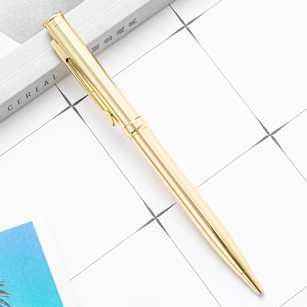 Wholesale custom Ball Point Pen Rubber Rose Gold Ballpoint pen Advertising Personalized Metal