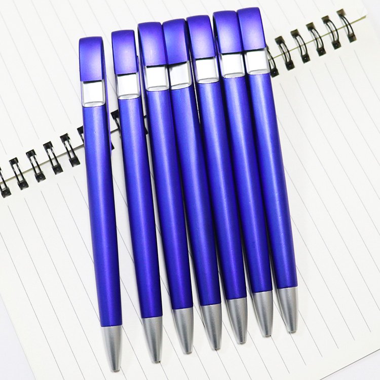 Plastic Pen with Custom Logo Business Gift Advertising Promotion Blue Color Ballpoint Pen Brand Customizable Logo