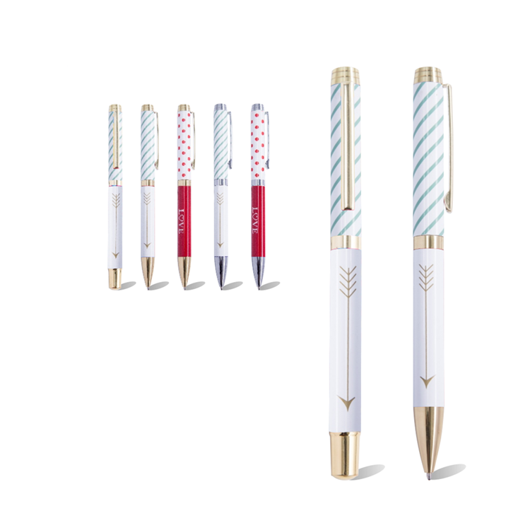 TTX Advertising Floral Print Full Printing Metal Body Ball Point Ballpoint Pen For Souvenir