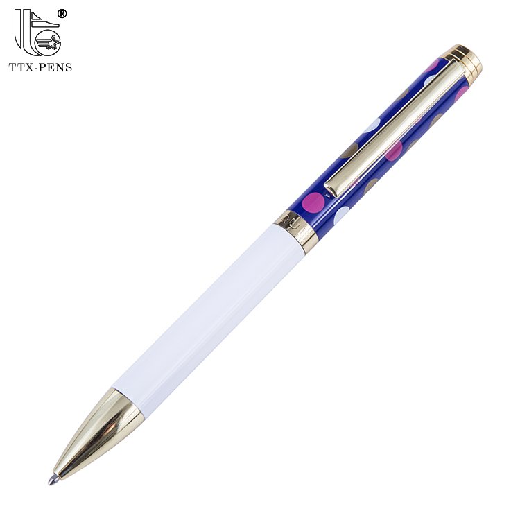 TTX Advertising Floral Print Full Printing Metal Body Ball Point Ballpoint Pen For Souvenir
