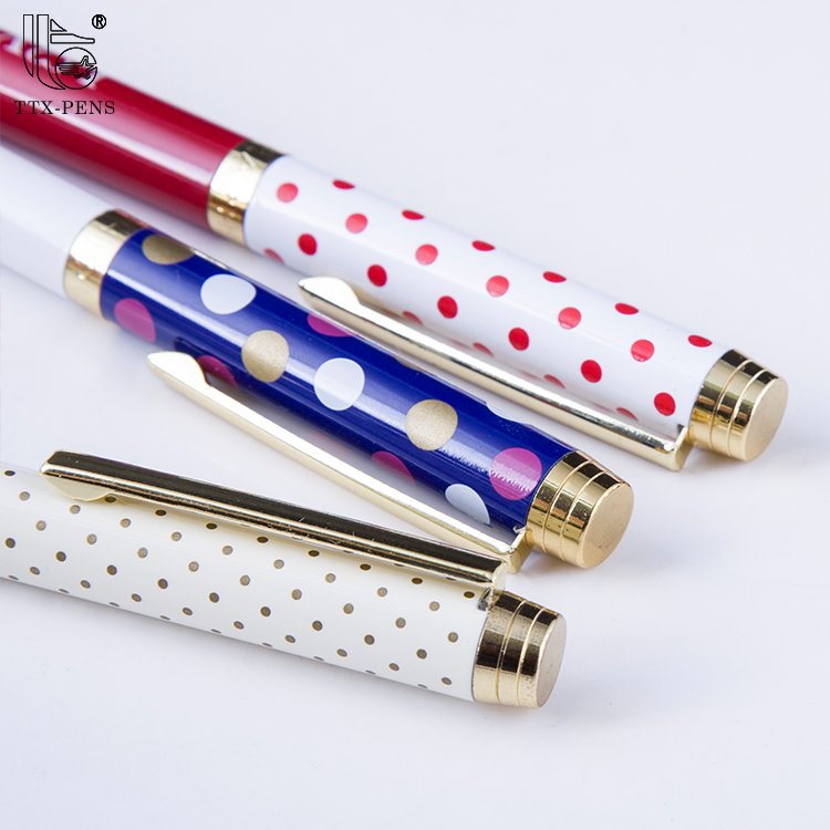 TTX Advertising Floral Print Full Printing Metal Body Ball Point Ballpoint Pen For Souvenir