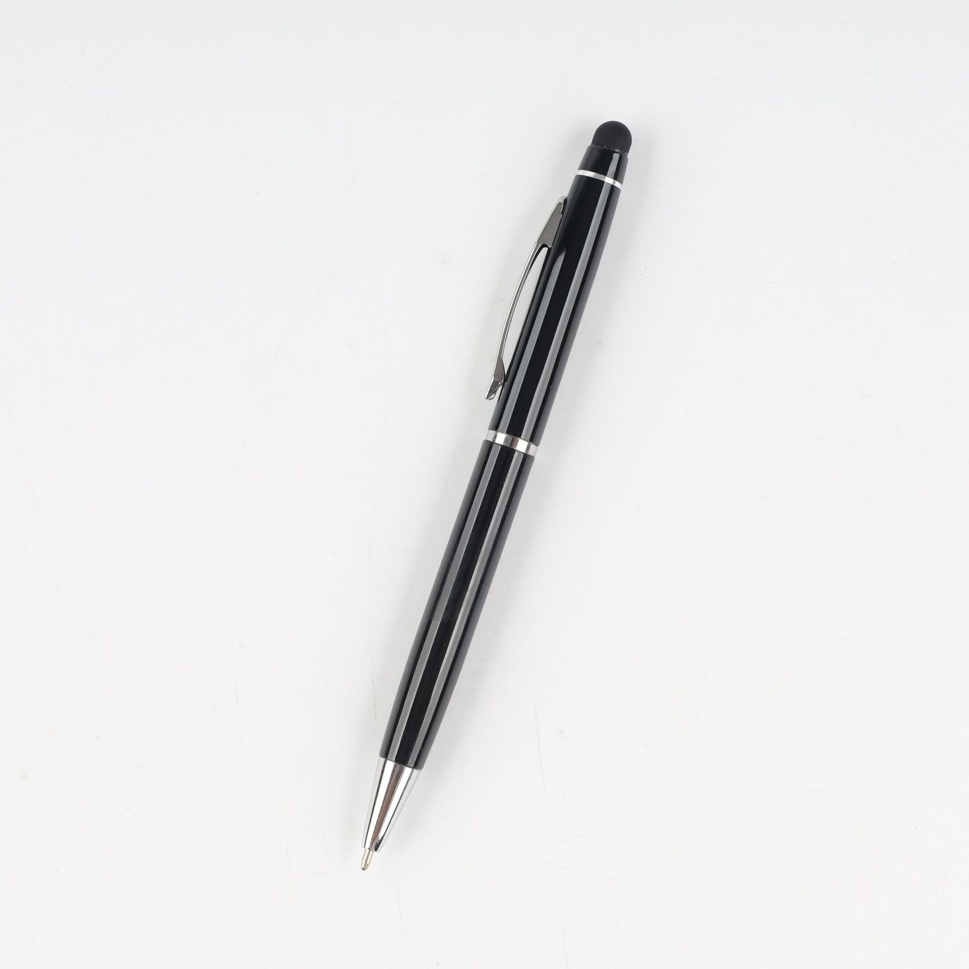 Ballpoint Pens 1.0mm Black Ink Soft Touch Click Metal Pen with Stylus Tip for Touch Screens Tablets Business Gifts School Office