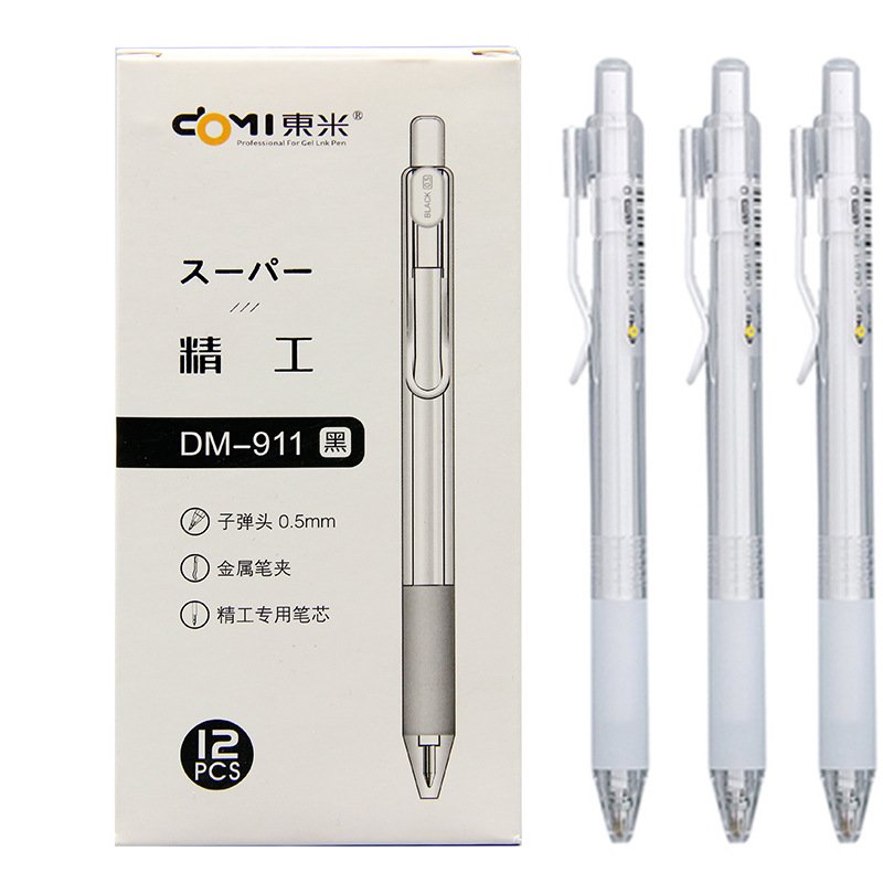Fine rubber plastic office school student fine gel pens 0.5 mm ballpoint black ink stationery supplies customize