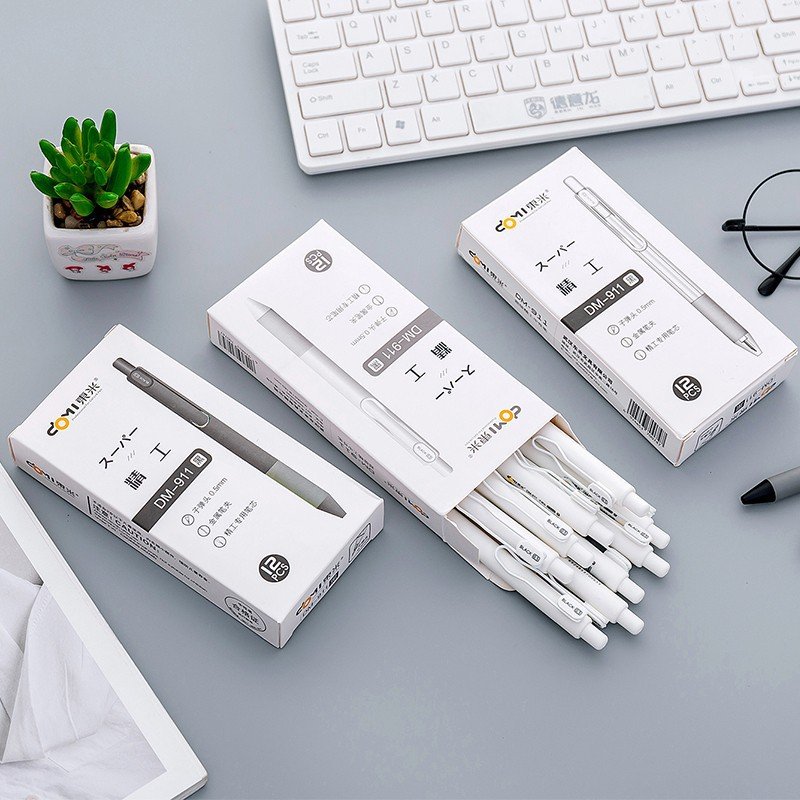 Fine rubber plastic office school student fine gel pens 0.5 mm ballpoint black ink stationery supplies customize