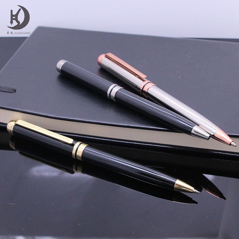 Promotional custom company logo design pen for engraving wedding gift black/rose gold fitting twist ballpoint pen