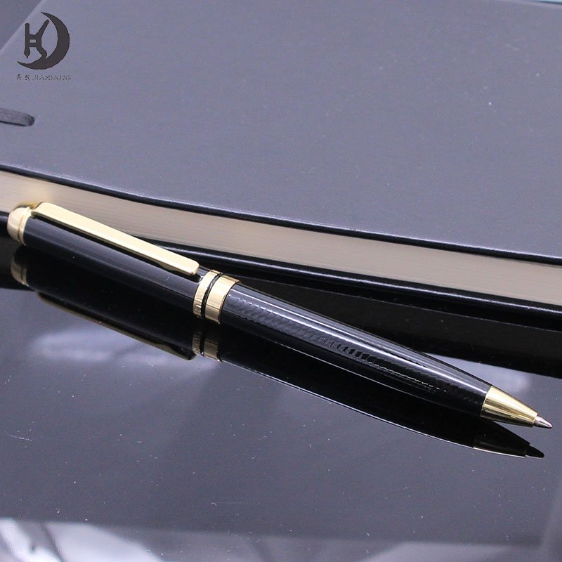 Promotional custom company logo design pen for engraving wedding gift black/rose gold fitting twist ballpoint pen
