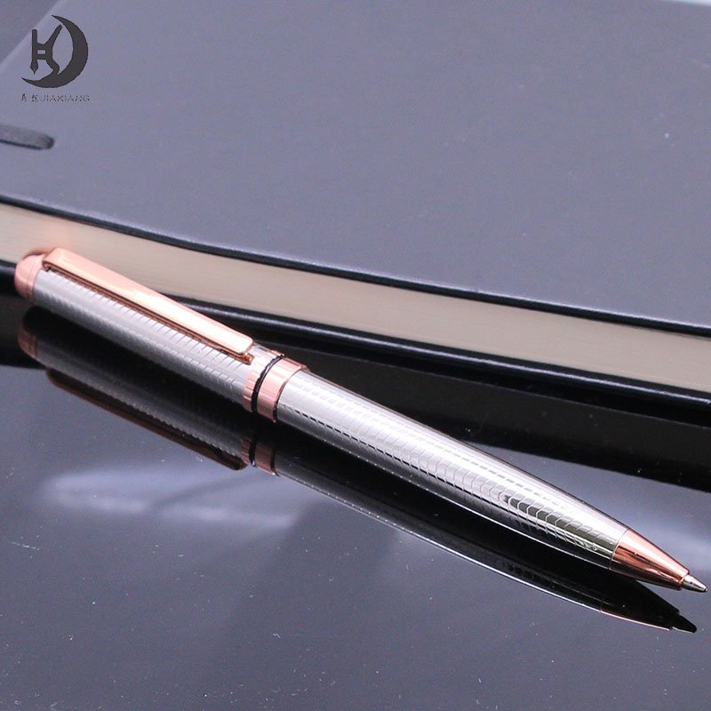 Promotional custom company logo design pen for engraving wedding gift black/rose gold fitting twist ballpoint pen