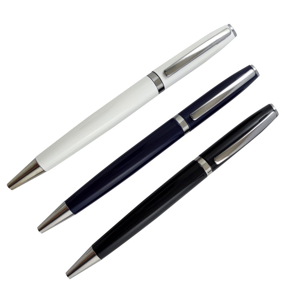 Chinese school office stationery business wholesale fancy office gifts slimline metal twist ballpoint pens for logo custom