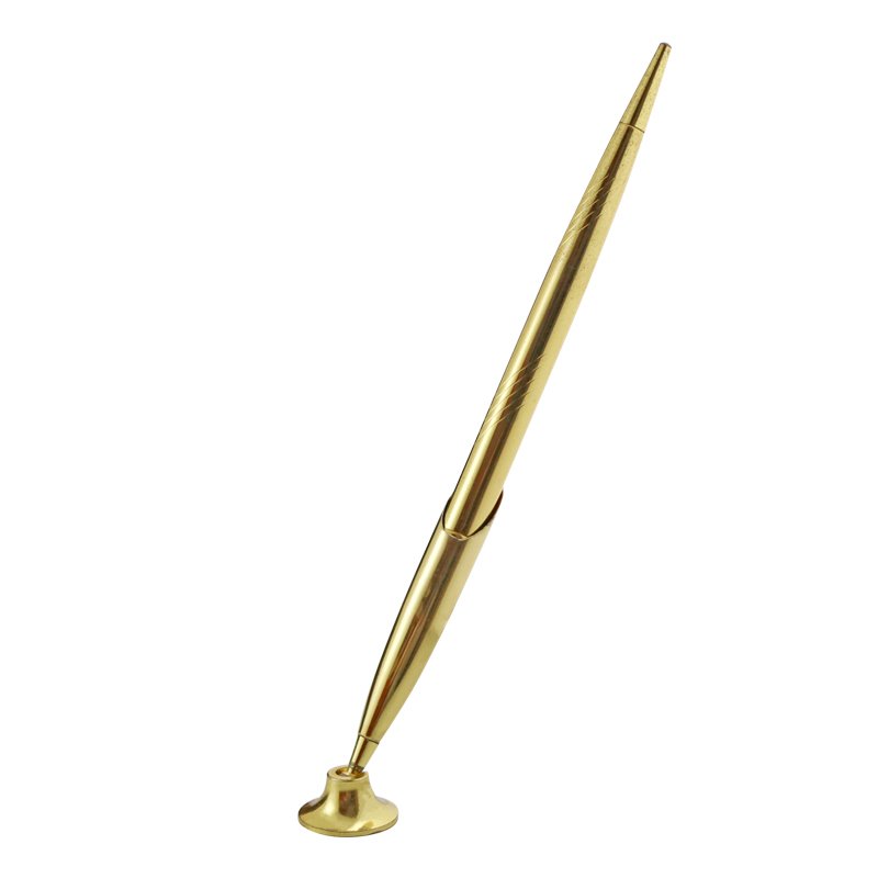 Turkey Promotional Hotel Table Swivel Desk pen Metal Funnel Stand Pen Socket Silver Gold Counter Bank Pen with revolving Holder
