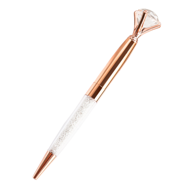 Luxury Crown Gold Metal Ballpoint Pens Big Diamond Crystal Design Custom Logo 1.0 mm Writing Width for Promotion Gifts