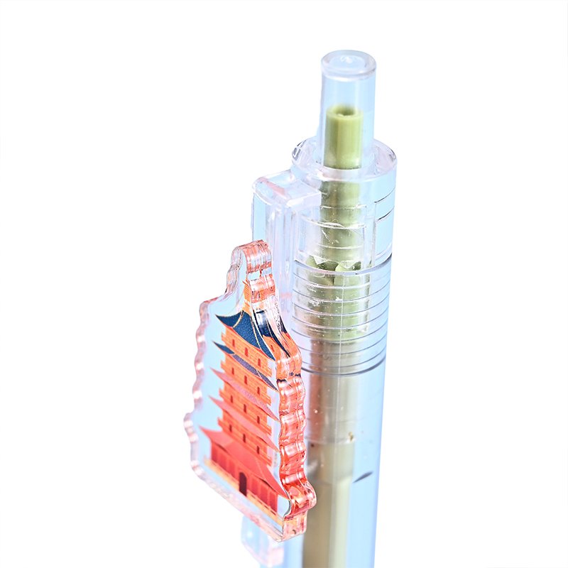 Custom charm cartoon Ballpoint Pen cute fashion color cute acrylic Rubber Clip ballpoint pen