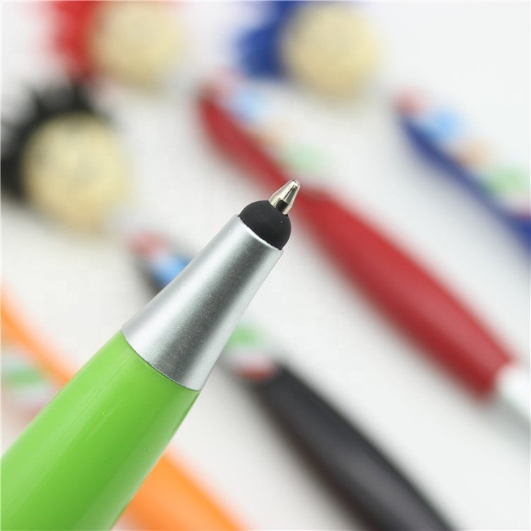Doll Head Stylus Screen Ballpoint Pen Smiley Mop Topper Pen