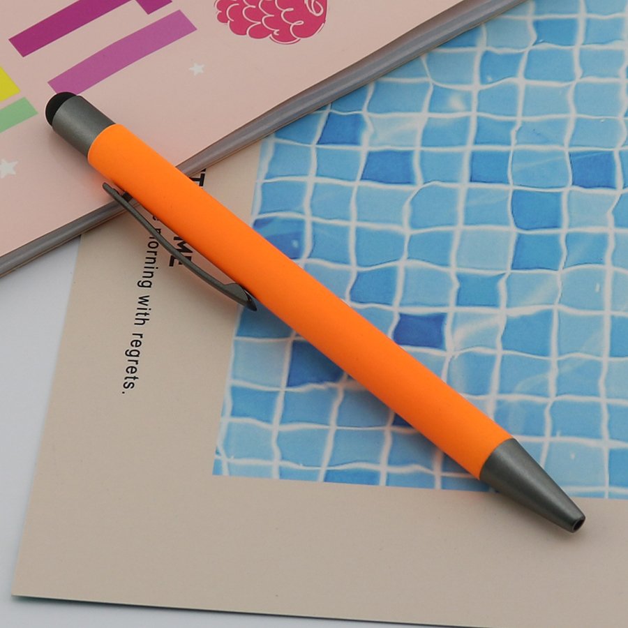 Factory Sale Multi Color Stylus Ballpoint Pen Soft Touch Head Metal Promotion Pen With Custom Logo For Promotion Gift Giveaway